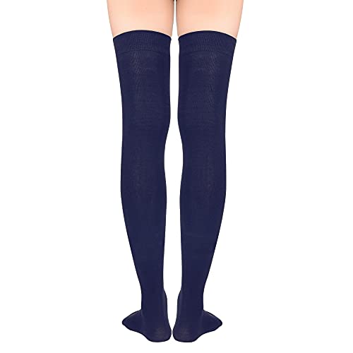 Zando Womens Long Thigh High Socks Cotton Over the Knee High Socks Thin Thigh High Stockings Pack for Daily Wear3