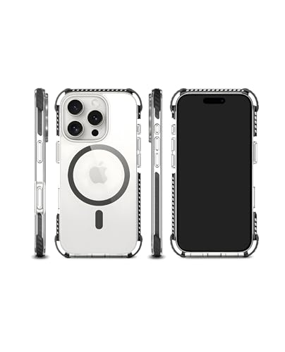 Image of DailyObjects Polycarbonate Case for iPhone 16 Pro Compatible with Mag-Safe Wireless Charging | Reflex Magsafe Shield Slim Shockproof Back Cover, Transparent