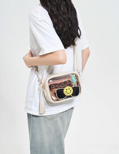 Image of Yarnic Clear Bag Stadium Approved, PVC Transparent Crossbody Purse Small Clear Crossbody Bag with Adjustable Shoulder Strap