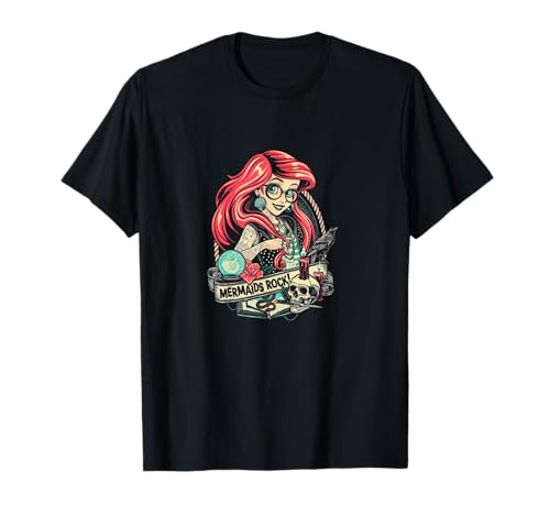Mermaids Rock Gothic Dark Metal Goth Tatouages Girl Funny Gift T-Shirt