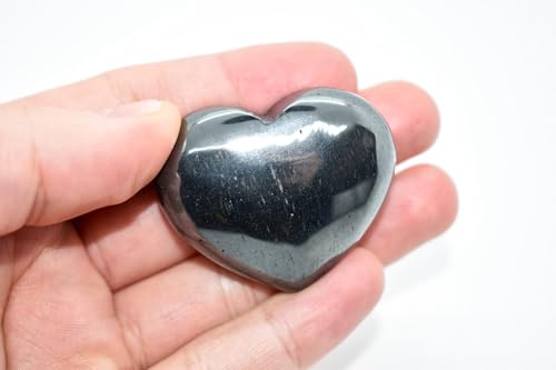 Pachamama Hematite Puff Heart Healing Stone 45mm
