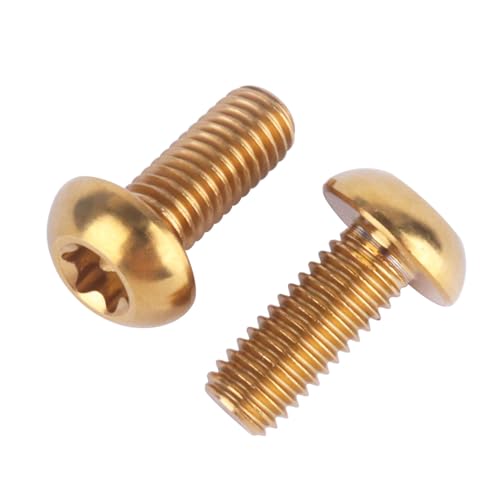 Image of 4PCS Titanium M5 x 12mm T25 Torx Head Bolt Screw (Gold)