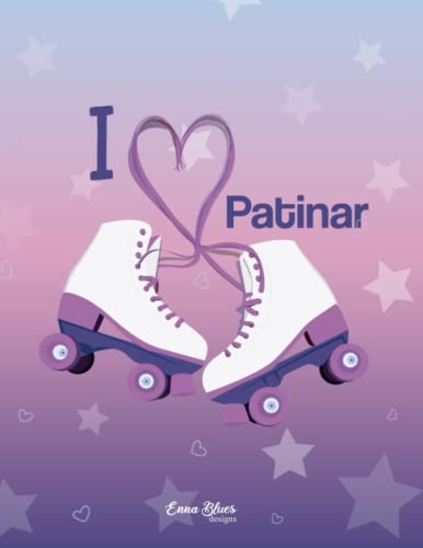 Cuaderno de cuadros tamaño A4 Escolar o bloc de notas de Patines sobre ruedas: Diseño de Patinaje artístico. Cuaderno o libreta pautado de tapa blanda. I love Patinar