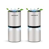 LabCharge Small Ionic Air Purifier for Home & Bedroom – Silent HEPA Filter – Covers 250 Sq Ft - Free Cleaner for Pets, Hair, Smoke, Dust, Odors & Dander – Compact & White Design - Pack of 3