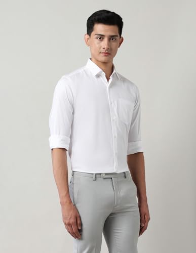 Image of Arrow Slim Fit Mens Formal Shirt - 100% Cotton, Breathable & Comfortable, Full Sleeves Shirts for Men