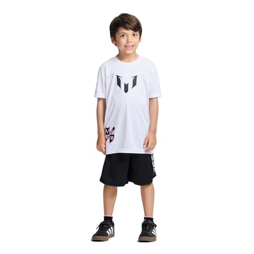 Image of Messi Boys' Lifestyle Short Sleeve 2-piece Set, Slim-fit Jersey Set With Top & Shorts