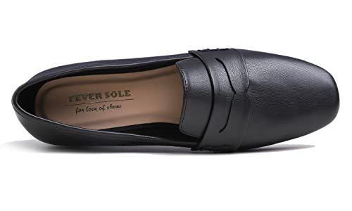 Image of FEVERSOLE Women's Fashion Dress Comfort Low Heel Office Penny Loafer Flats