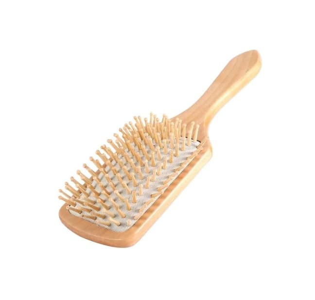 Natural Wooden Anti Static Comb/Healthy Cushion Airbag Hair Care Massage Brush (White)