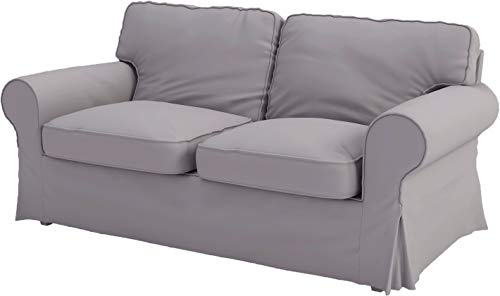 The Dense Cotton Ektorp Loveseat Cover Replacement is Custom Made Compatible for IKEA Ektorp Loveseat Sofa Slipcover (Cotton Light Gray)