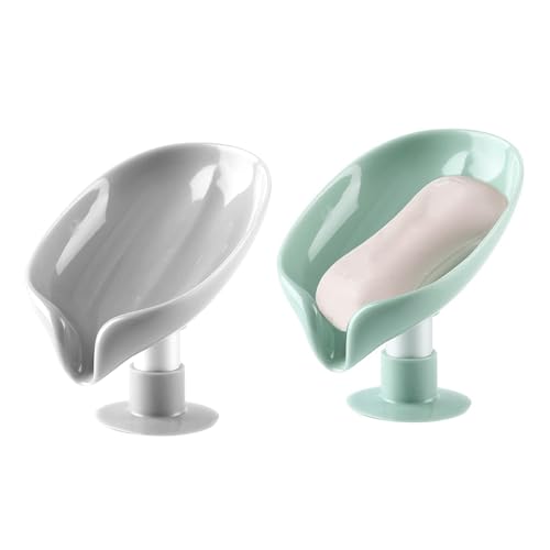 2Pcs Soap Dishes with Drainage Easy-Clean Soap Holders for Shower Kitchen Bathroom and Countertop - Durable Soap Tray for Soap Bars
