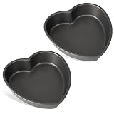Tiawudi Heart Shaped Cake Pans, Large Baking Pan for Lovely Cakes, Nonstick Baking Molds, 9 Inch Cake Tins for Wedding, Birthday, Party & Family, Set of 2