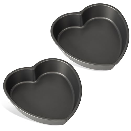 Tiawudi Heart Shaped Cake Pans, Large Baking Pan for Lovely Cakes, Nonstick Baking Molds, 9 Inch Cake Tins for Wedding, Birthday, Party & Family, Set of 2 by Tiawudi - Used condition - US$11.97