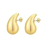 Chunky Gold Hoop Earrings for Women, Gold Drop Earrings，Chunky Gold Hoop Waterdrop Teardrop ，Hypoa