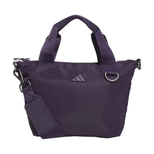 adidas Mini sacola feminina, bolsa transversal pequena, Aurora ameixa roxa, One Size, Mini sacola feminina, bolsa transversal pequena