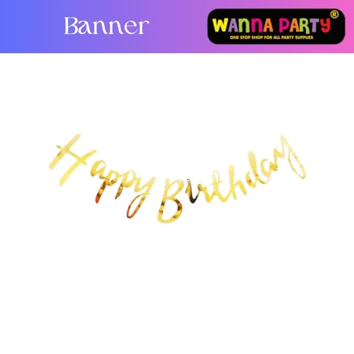 Image of WP WANNA PARTY Elegant Birthday Decoration Items Kit - 47Pcs Including Happy Birthday Banner , Red & Gold Balloons ,Confetti Balloons for Adults,Wife, Husband, Boyfriend, Girlfriend