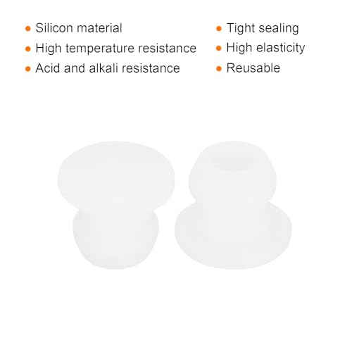 Image of MECCANIXITY Silicone Snap in Locking Hole Plugs Rubber Panel Seal Cover Flush Type Panel Round for Kitchen Rubber Bulkheads Waterproof Sealing Plugs 6.5mm /0.26 Inch Dia Transparent,Pack of 20