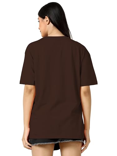 Image of TQH Tshirt for Women | Oversized T Shirt for Woman | Tops for Women Western | Women's Tops | Pack of 2 Cotton Blend Drop Shoulder Printed Loose Fit Casual T-Shirts for Summer College Travel