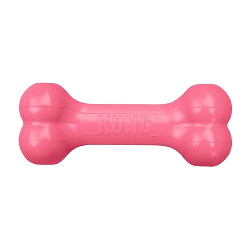 KONG Puppy Goodie Bone - Stuffable Natural Rubber Chew Toy for Small Dogs & Teething Puppies - Pink