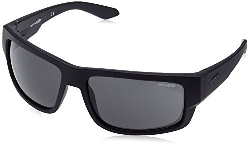 Arnette Men's AN4221 Grifter Sunglasses, Fuzzy Black/Dark Grey, 62 mm