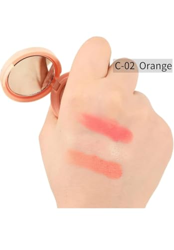 Image of Blush and Highlighter Palette, 3 Shades, Shimmer Finish, Peach and Gold Tones, Compact Design
