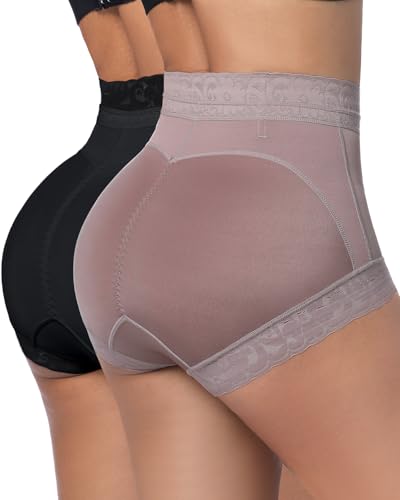 Image of Womens Shapewear Control Panties Butt Lifter Boyshort Lace Panties Underwear