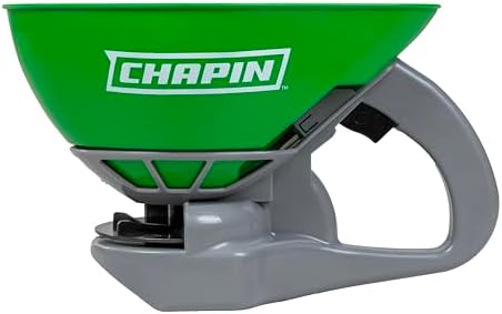 Chapin 8706G Spreader, Lawn and Garden, TurfPro, Hand Crank, Lightweight, Portable, Poly Scoop, Thumb Control Gate, 3 Settings, Ideal for Small Spaces, 15 Setting Gate, Fertilizer and Seeds, 0.3 Gal