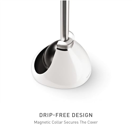 Image of simplehuman Toilet Plunger and Caddy, Stainless Steel, White