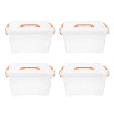 Toyvian 4 Stück Teiliges Transparentes Desktop organizer Deckel und Griff Stapelbare Aufbewahrungsbox für Kosmetik und Bürobedarf Multifunktional für Schlafzimmer Büro und Wohnräume