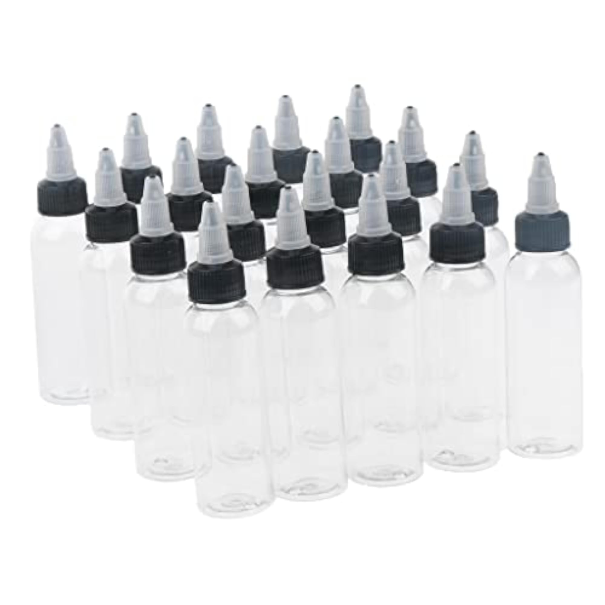 20 Piece Empty PVC Squeeze Bottle Applicator Set, 60ml