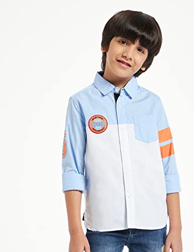 Image of Amazon Brand - Jam & Honey Boy's Regular Shirt (JH-BST-SH-22 White 1 11-12 Years)
