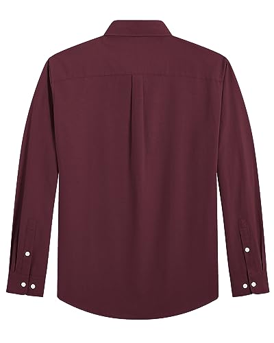 Image of J.VER Men's Oxford Shirt Solid Casual Button Down Collar Shirts Long Sleeve Dress Shirts with Pocket