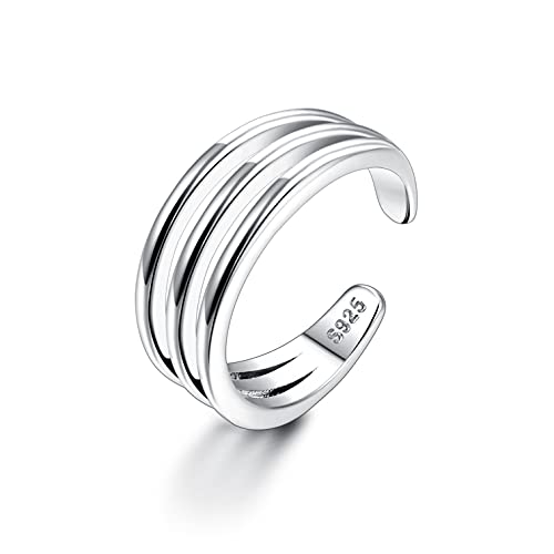 Image of Milacolato 925 Sterling Silver Toe Rings for Women 18K White Gold Plated Arrow Heart Infinity Vintage Celtic Knot Teardrop Daisy Flower Stylish Toe Rings Adjustable Toe Band Rings Summer Beach Foot Jewelry