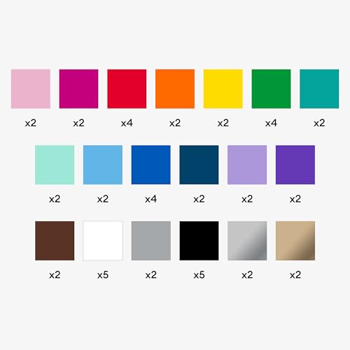 Image of Cricut Value Permanent Vinyl-Rainbow Sampler (12in x 12in Sheets) (Pack of 450)