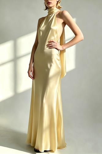 Image of Yiulangde Women's Backless Smocked Maxi Dress Sexy Spaghetti Strap Cut Out Flowy Beach Long Dress Vacation Casual Sundresses