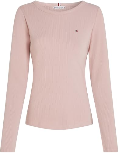 Tommy Hilfiger Damen Langarmshirt Slim Fit Rundhalsausschnitt, Rosa (Foggy Pink), XXS – Ansicht 5