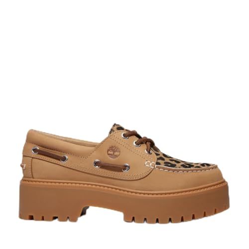 Timberland Timberland Women's Stone Street Platform Boat Shoe, Beige, 8 Medium