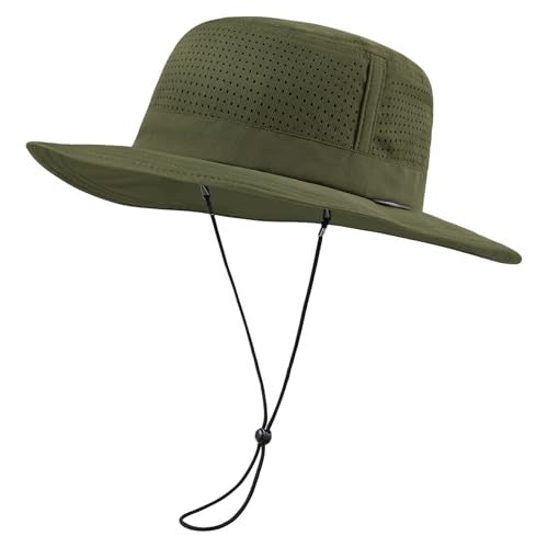 Image of UPF 50+ Bucket Sun Hat with Laser Perforated Mesh Cooling Adjustable Breathable Lightweight for Outdoor Men Women