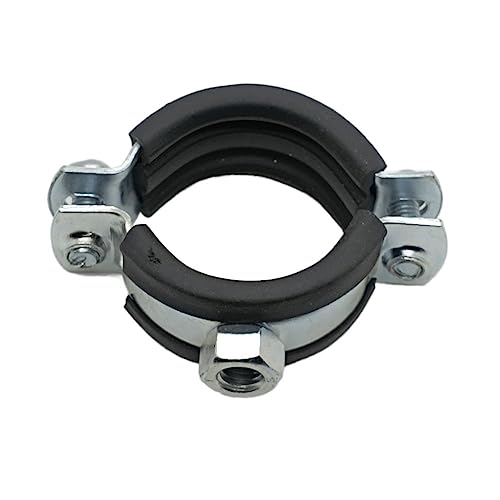 10x 48-53 mm Schraubrohrschellen Stahl Verzinkt Rohrschellen Schalldämmeinlagen