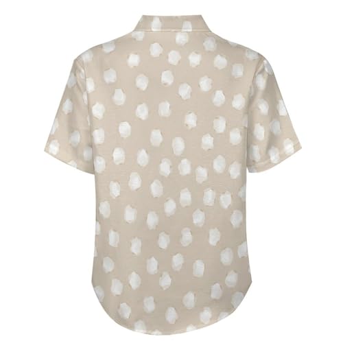 Camisa de botones con estampado de puntos irregulares abstractos de verano 3