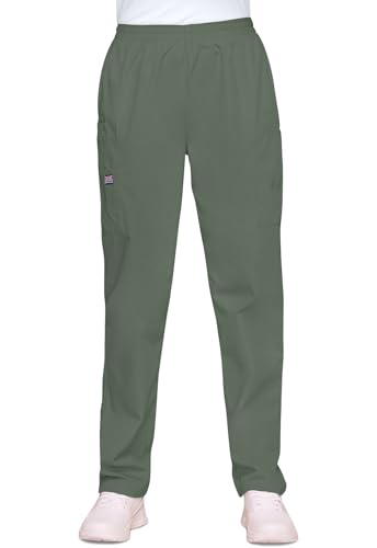Cherokee Scrubs for Women Cargo Pant Natural Rise Tapered Pull-On Bottom with 4 Pockets , Fade Resistant Fabric - 4200