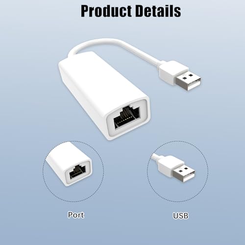 wilcractk USB LAN Adapter Kabel Netzwerk RJ45 Ethernet 100M USB2.0 Weiß – Kompakte und robuste Lösung für Laptop, Tablet, Smartphone und PC