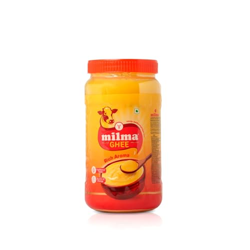 Milma Pure Cow Ghee, 1 Litre (Pack of 2, 500ml Bottles) | Rich Aroma & Danedar Texture | 100% Pure Ghee for Cooking & Puja