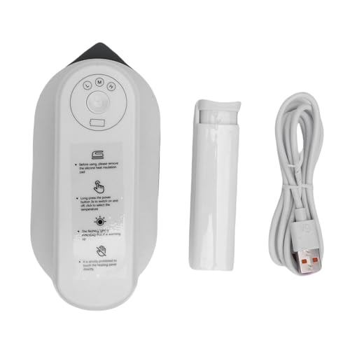 Fabater Mini Plancha Inalámbrica para Ropa, Plancha Eléctrica Portátil de Mano, Máquina de Planchar en Seco y Húmedo Recargable por USB con 3 Ajustes de Temperatura, Calentamiento