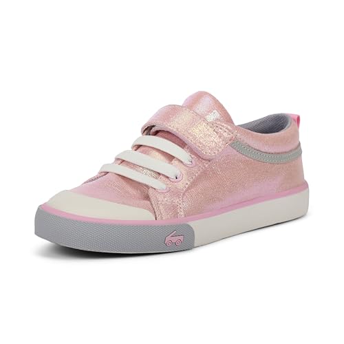 See Kai Run Kristin - Fan Favorite Sneakers for Little Girls, Pink Metallic, Toddler 9