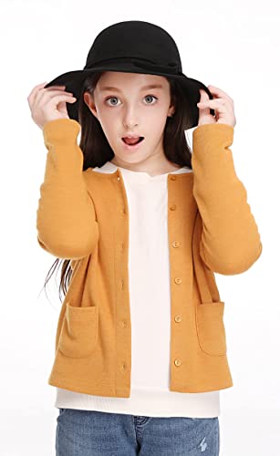 Bienvenu Kids Girl's Vintage Dome 100% Wool Felt Bowler Cap Floppy Hat Bow3