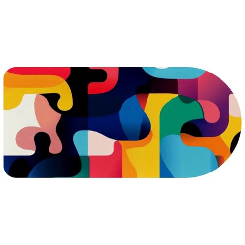 Tapis de souris grand pour gamer motif art abstrait puzzle 74 x 35 cm