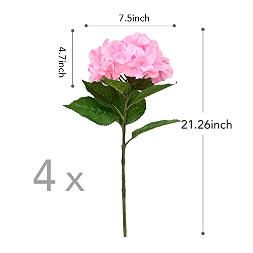 Softflame Artificial/Fake/Faux Flowers - Hydrangea Pink 4Pcs For Wedding, Home, Party, Restaurant #TOP1