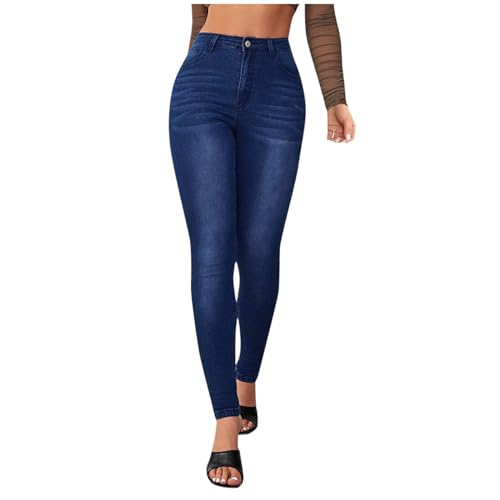 Jeggings Damen Stretch, Y2k Jeans High Waist Skinny Jeanshose Damen Push Up Sexy Slim Fit Jeggings Trendy Jeanshosen Stretch Denim Hosen Bleistiftjean Röhrenjeans Sommerhose