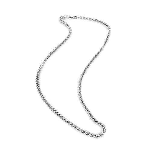 Collier homme acier inoxydable chaîne maille en V 4mm bijou punk fantaisie