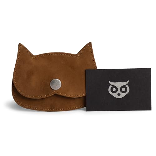 Image of Hide & Drink, Cat Shape Wallet Handmade from Full Grain Leathe, Swayze Suede